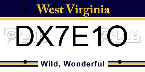 DX7E1O West Virginia License Plate