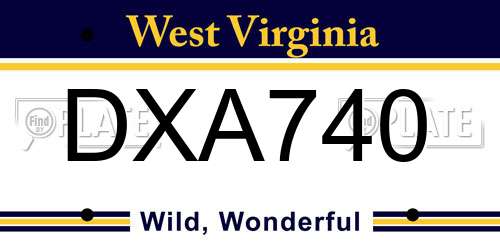 DXA740 West Virginia License Plate