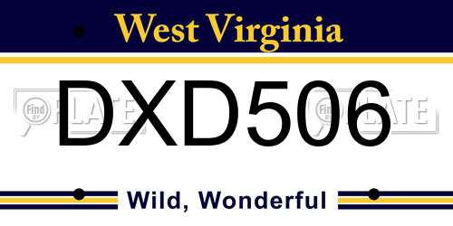 DXD506 West Virginia License Plate