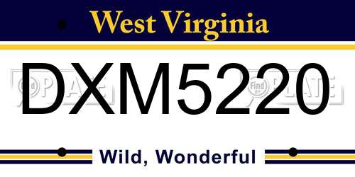 DXM5220 West Virginia License Plate