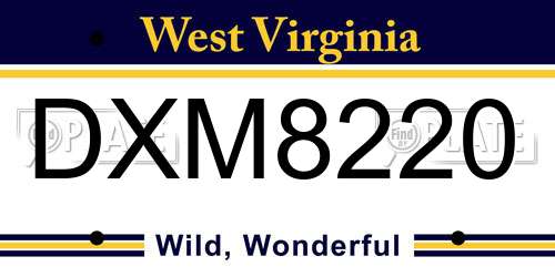 DXM8220 West Virginia License Plate