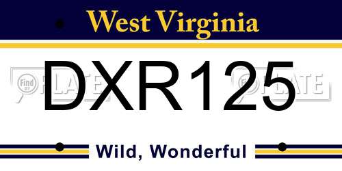 DXR125 West Virginia License Plate