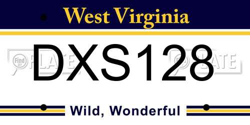 DXS128 West Virginia License Plate