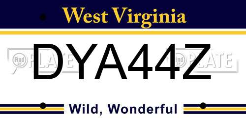 DYA44Z West Virginia License Plate