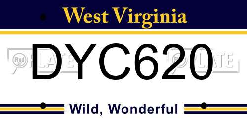 DYC620 West Virginia License Plate