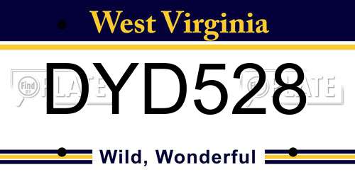 DYD528 West Virginia License Plate
