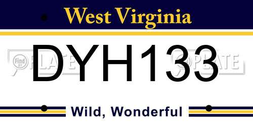 DYH133 West Virginia License Plate