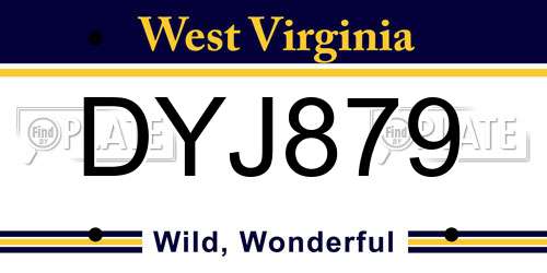 DYJ879 West Virginia License Plate