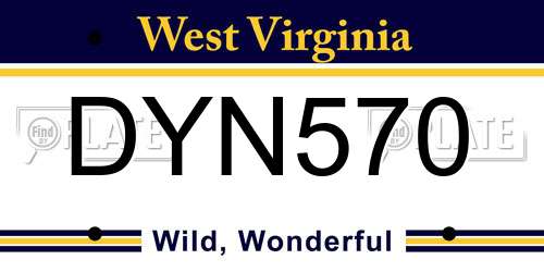DYN570 West Virginia License Plate