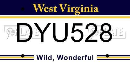 DYU528 West Virginia License Plate