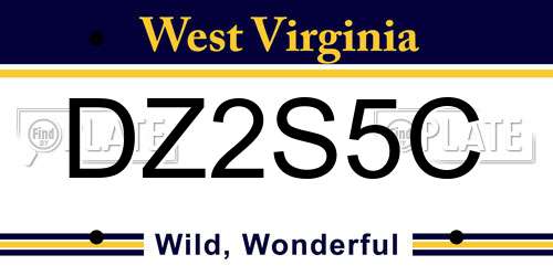 DZ2S5C West Virginia License Plate
