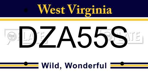 DZA55S West Virginia License Plate