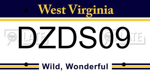 DZDS09 West Virginia License Plate