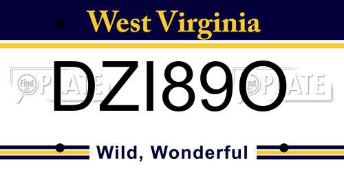 DZI89O West Virginia License Plate