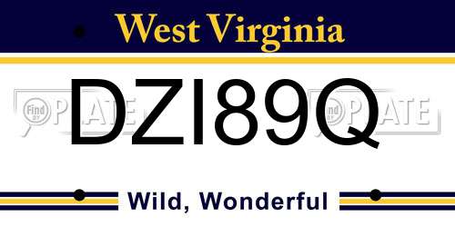 DZI89Q West Virginia License Plate