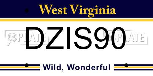 DZIS90 West Virginia License Plate
