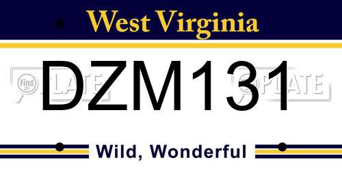 DZM131 West Virginia License Plate