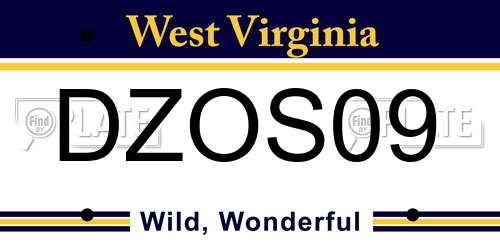 DZOS09 West Virginia License Plate