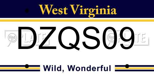 DZQS09 West Virginia License Plate