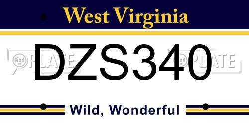 DZS340 West Virginia License Plate