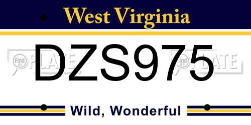 DZS975 West Virginia License Plate
