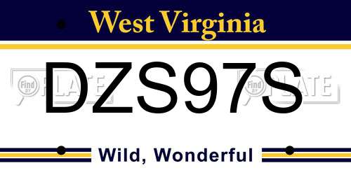 DZS97S West Virginia License Plate