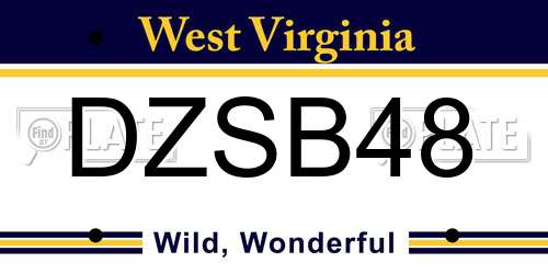 DZSB48 West Virginia License Plate
