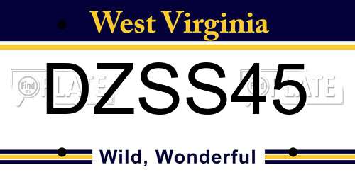 DZSS45 West Virginia License Plate