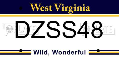 DZSS48 West Virginia License Plate