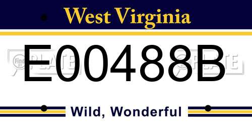 E00488B West Virginia License Plate