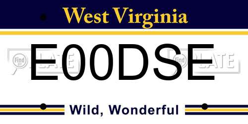 E00DSE West Virginia License Plate