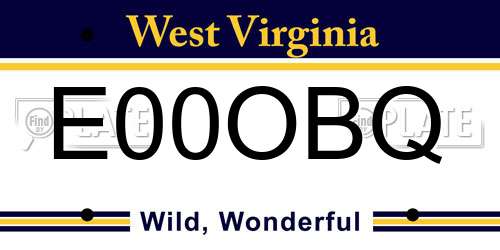 E00OBQ West Virginia License Plate