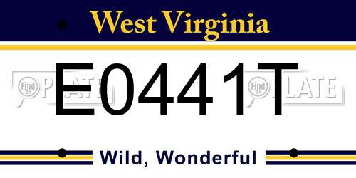 E0441T West Virginia License Plate