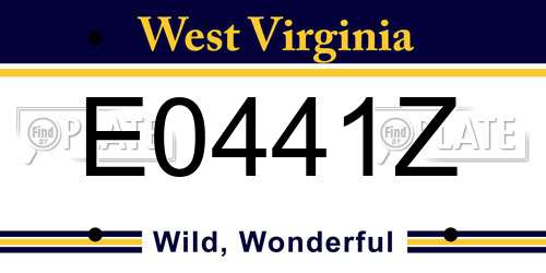 E0441Z West Virginia License Plate