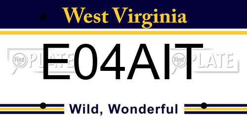 E04AIT West Virginia License Plate