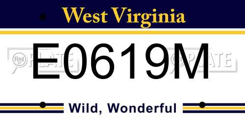 E0619M West Virginia License Plate