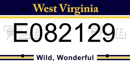 E082129 West Virginia License Plate