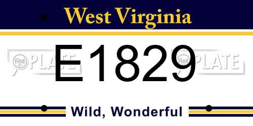 E1829 West Virginia License Plate