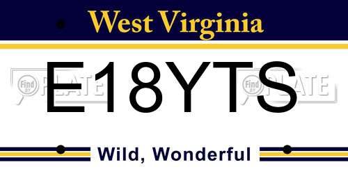 E18YTS West Virginia License Plate