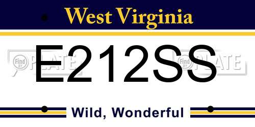E212SS West Virginia License Plate