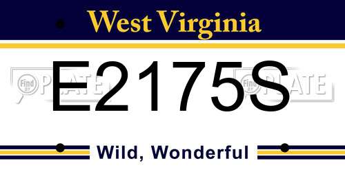 E2175S West Virginia License Plate