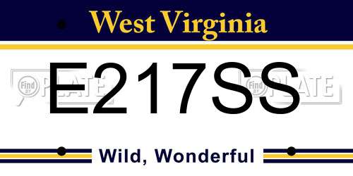 E217SS West Virginia License Plate