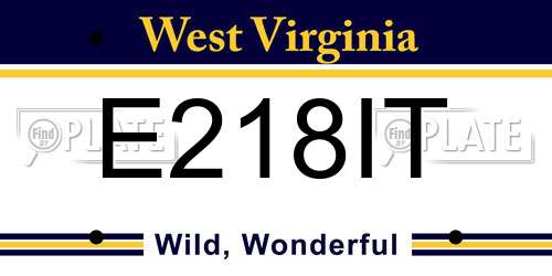 E218IT West Virginia License Plate