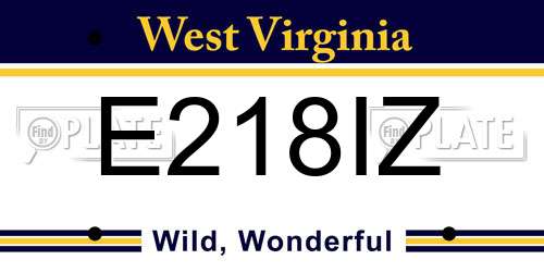 E218IZ West Virginia License Plate