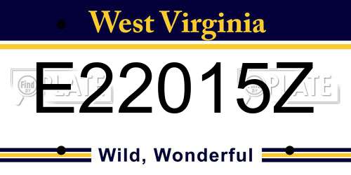 E22015Z West Virginia License Plate