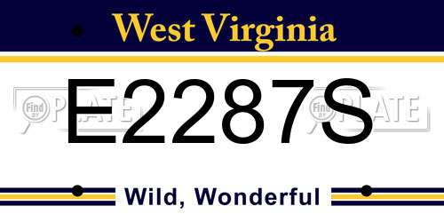 E2287S West Virginia License Plate