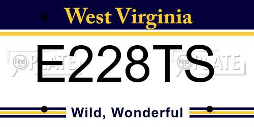 E228TS West Virginia License Plate