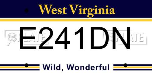 E241DN West Virginia License Plate
