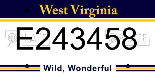 E243458 West Virginia License Plate