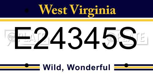 E24345S West Virginia License Plate